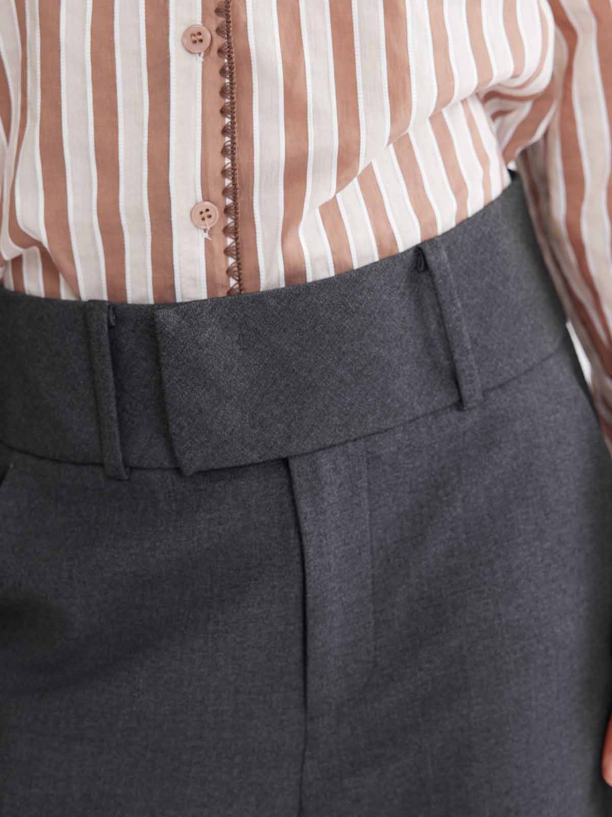 ASOBIO Wool Blend Wide-Leg Trousers