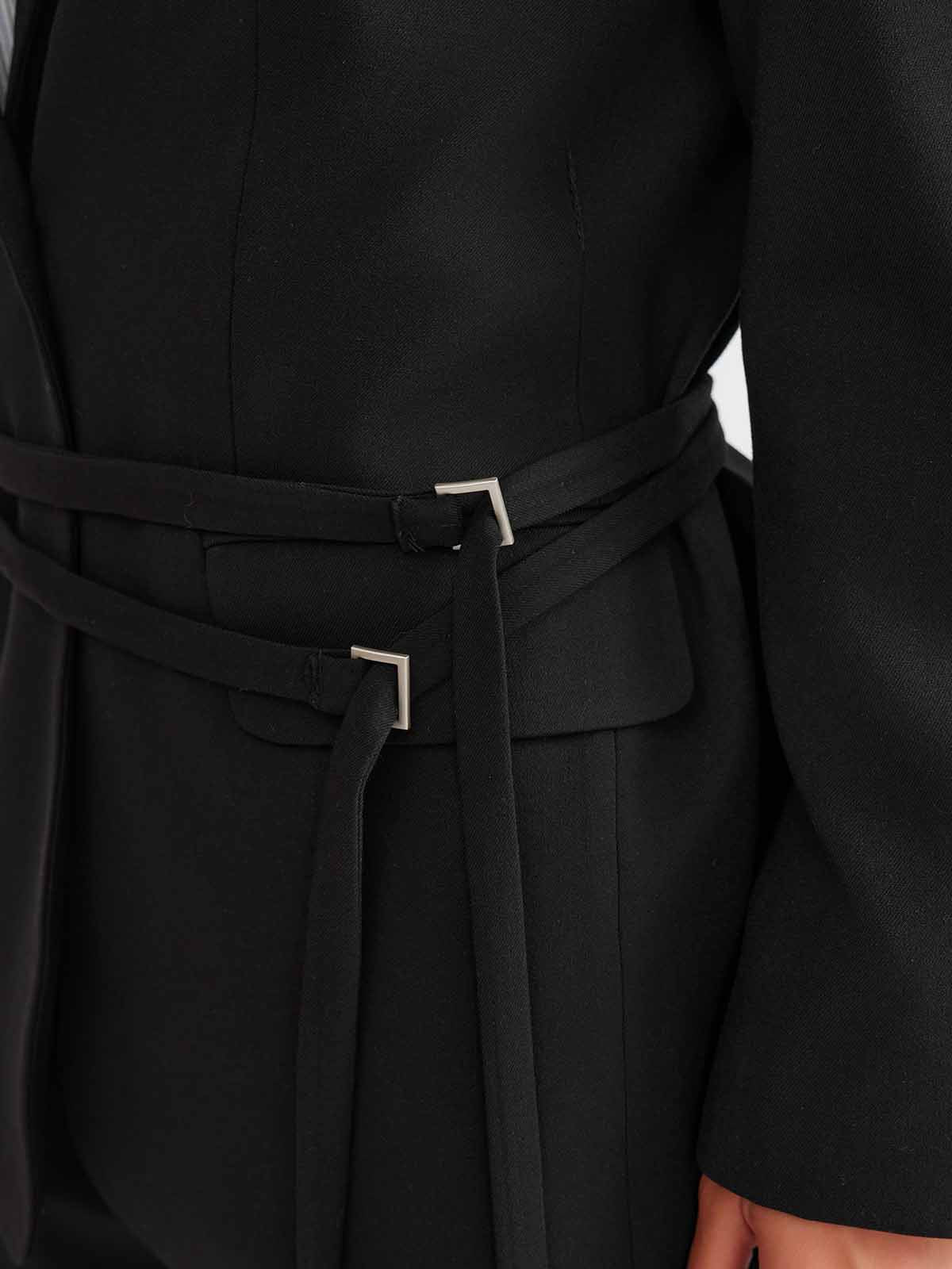 ASOBIO Wool Blend Belted Blazer