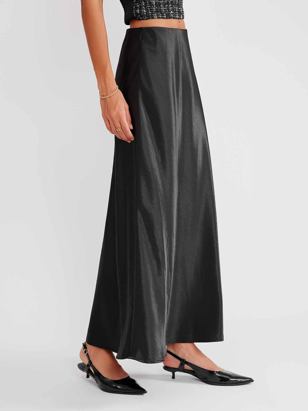 ASOBIO Satin Maxi Skirt