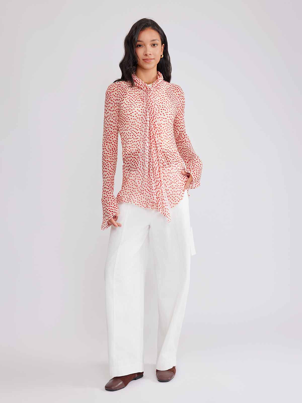ASOBIO Polka-Dot Blouse