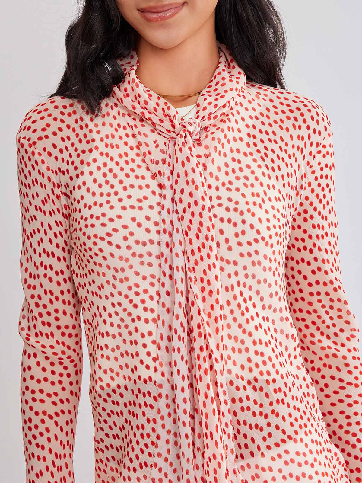 ASOBIO Polka-Dot Blouse