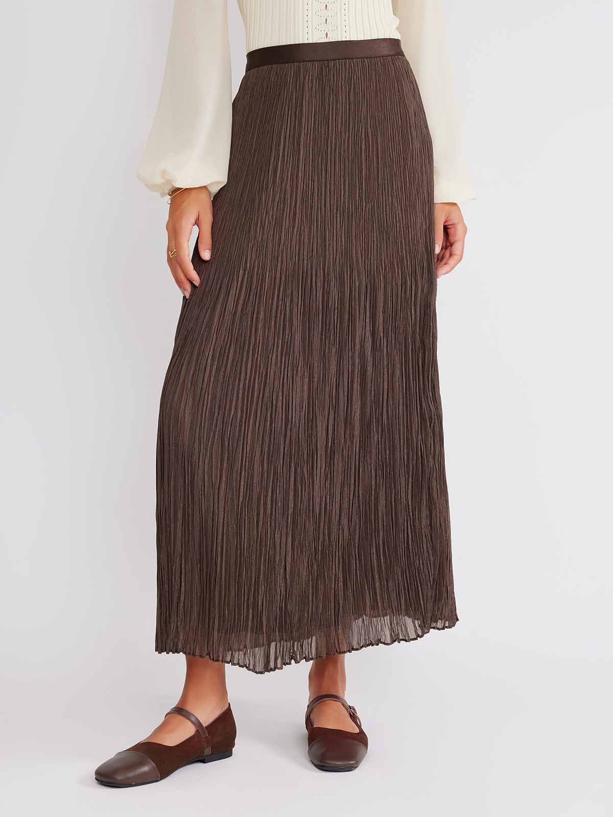 ASOBIO Pleated Maxi Skirt