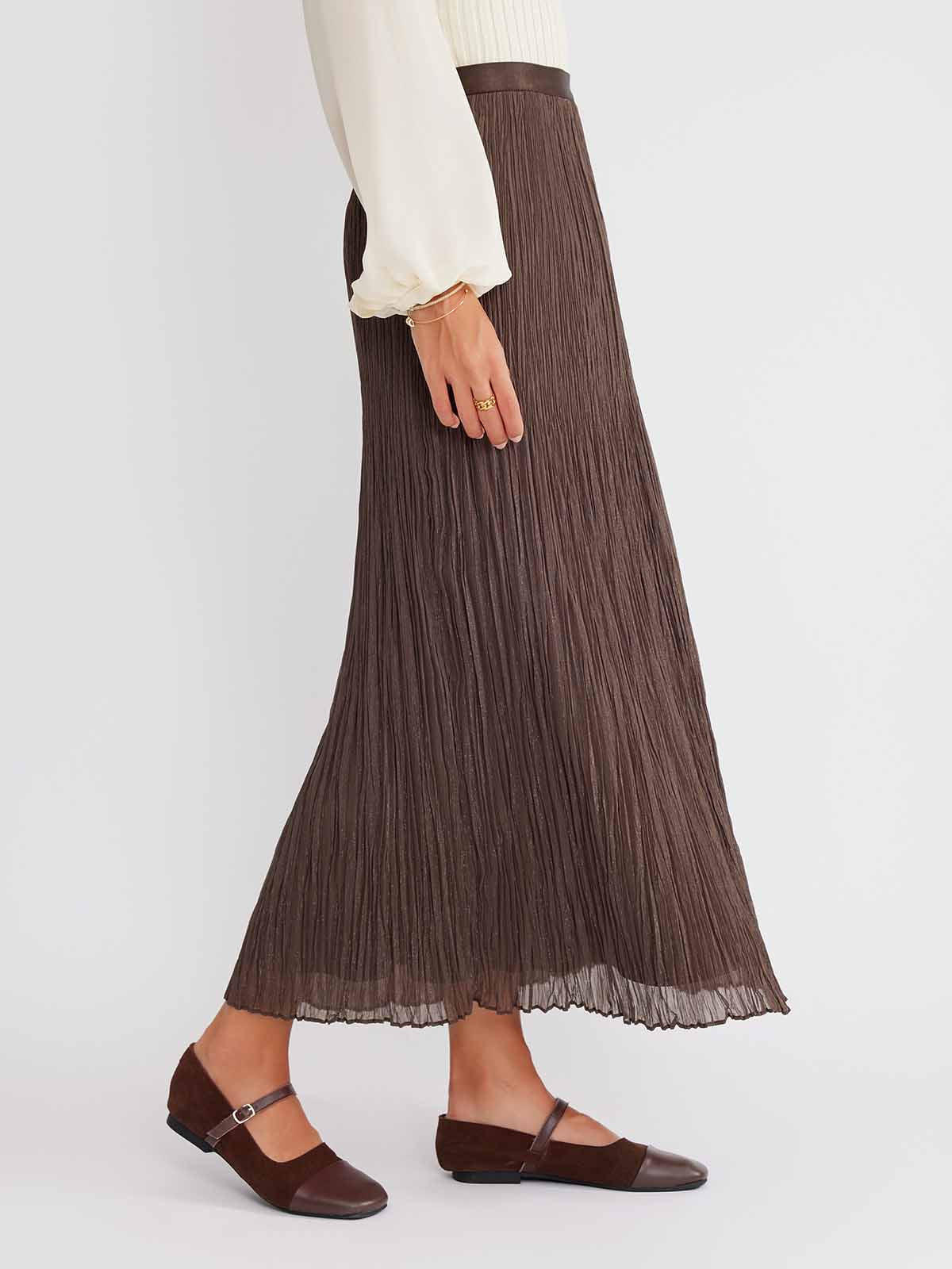 ASOBIO Pleated Maxi Skirt