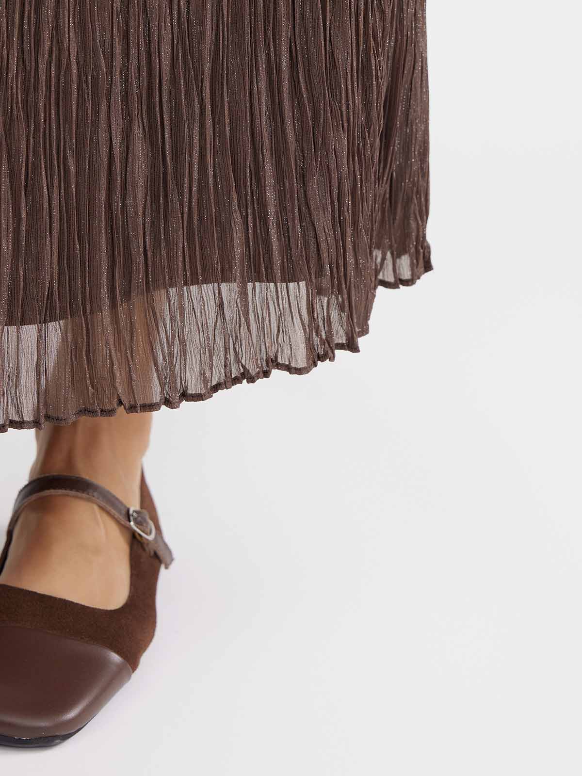 ASOBIO Pleated Maxi Skirt