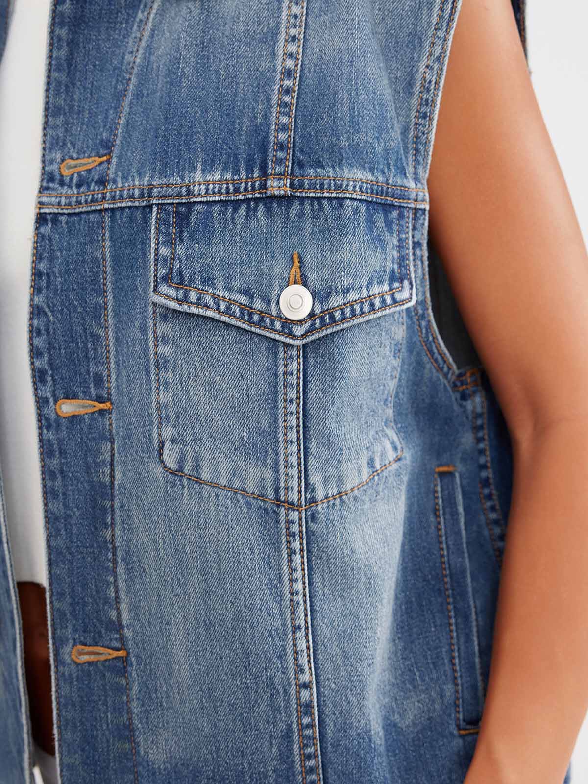 ASOBIO 100% Cotton Denim Vest