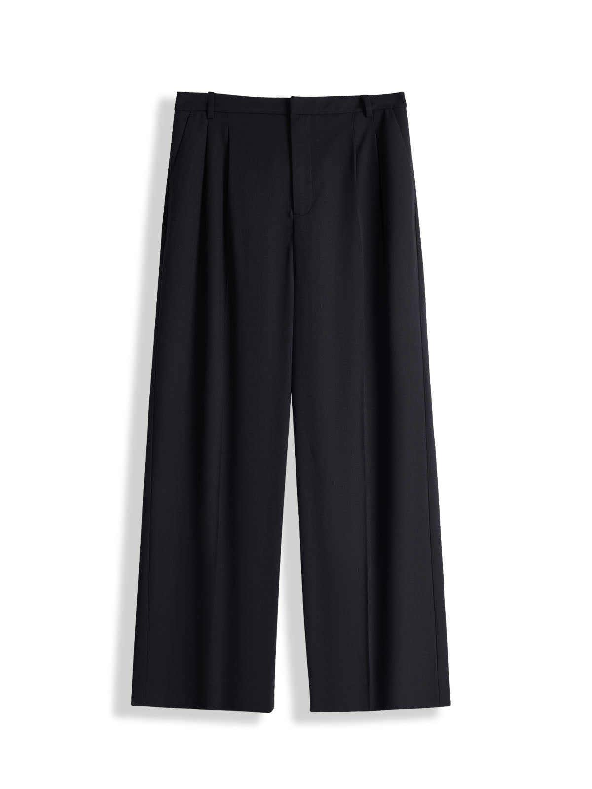 ASOBIO Wool Blend Mid-Rise Pleated Wide-Leg Trousers