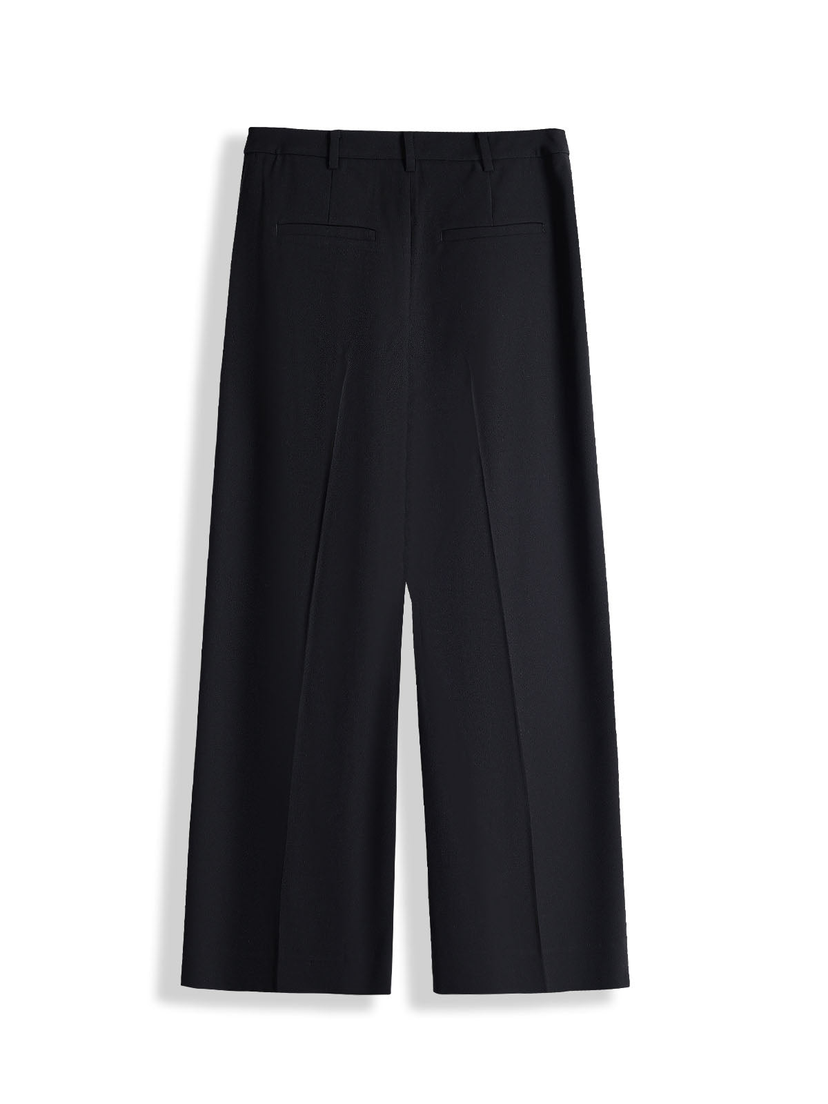 ASOBIO Wool Blend Mid-Rise Pleated Wide-Leg Trousers