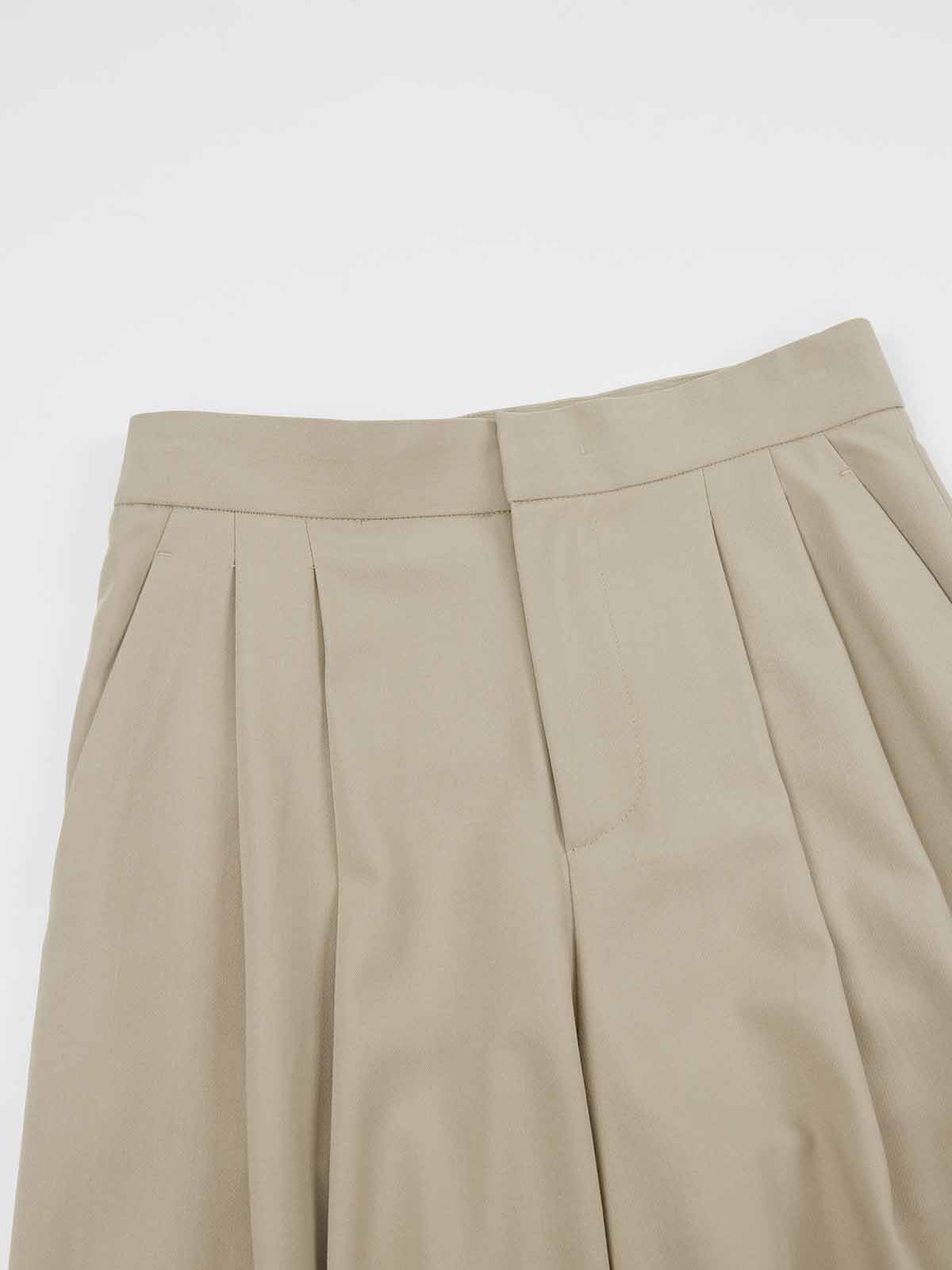 ASOBIO Slim Pleated Full-Length Trousers