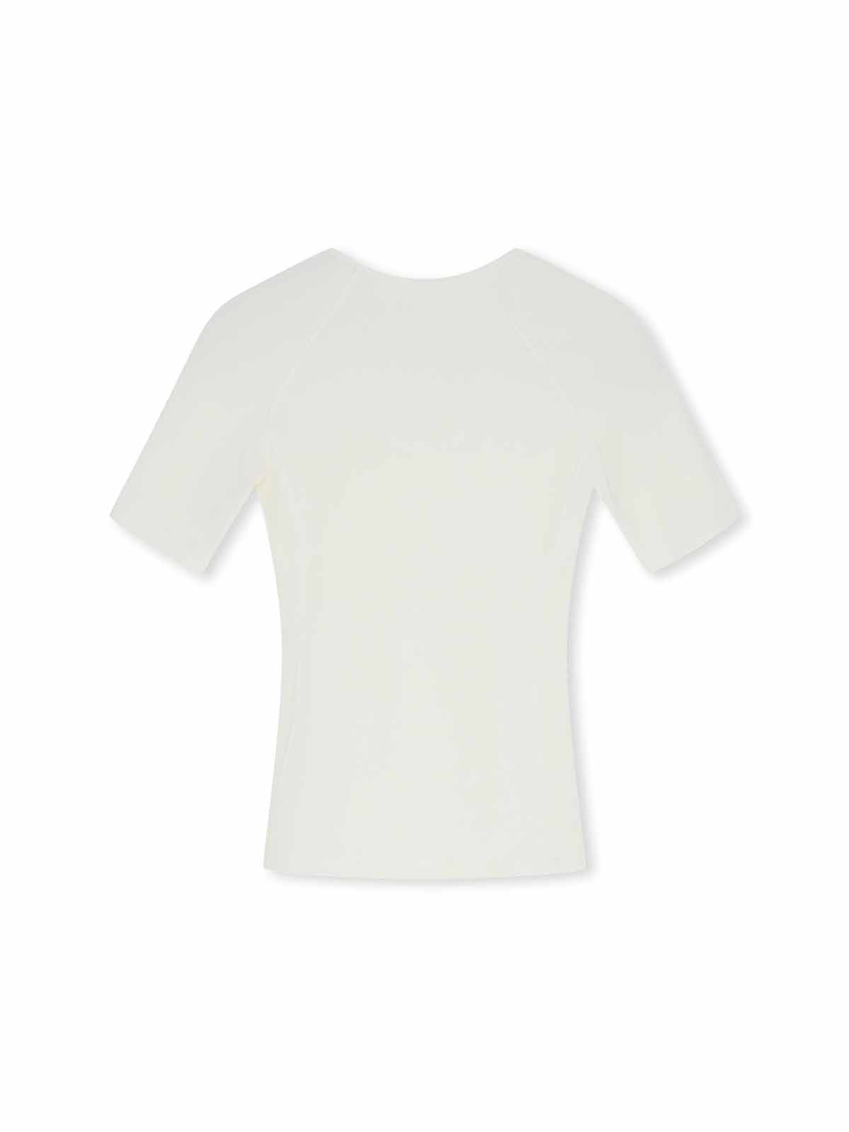 ASOBIO Wool Blend Short-Sleeve Top