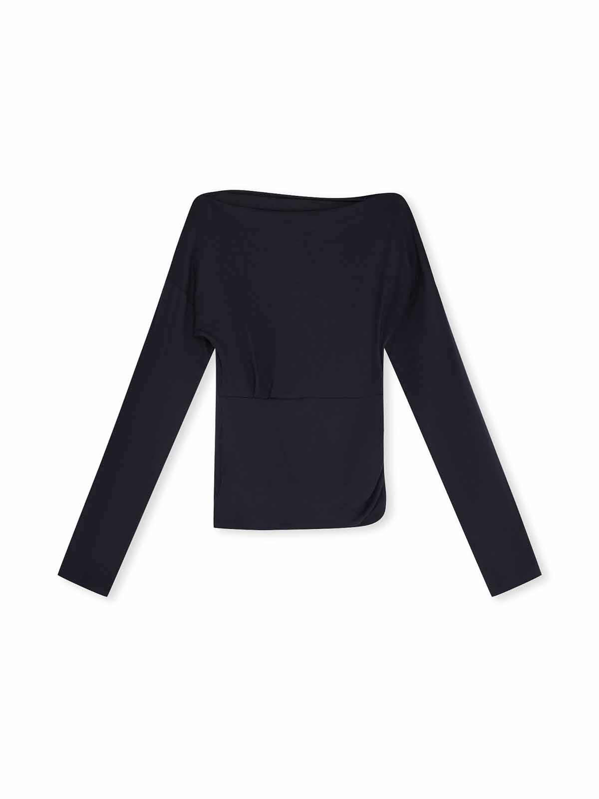 ASOBIO Wool Blend Ruched T-Shirt