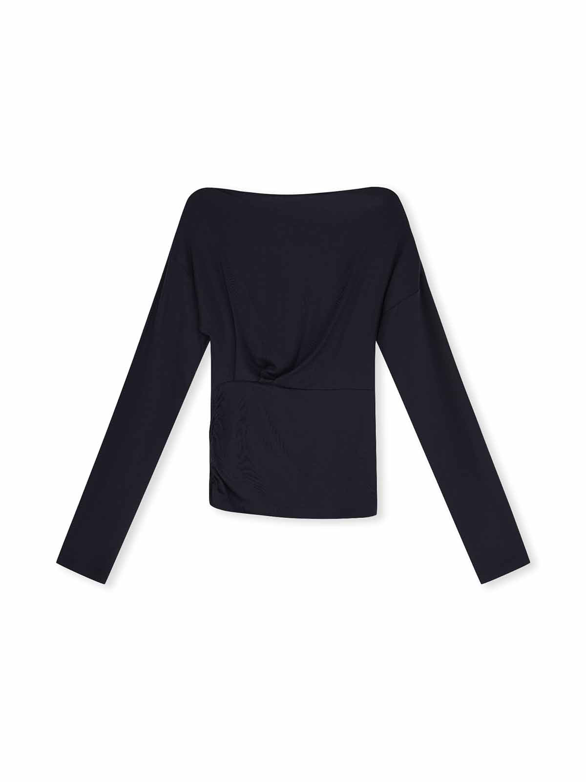 ASOBIO Wool Blend Ruched T-Shirt