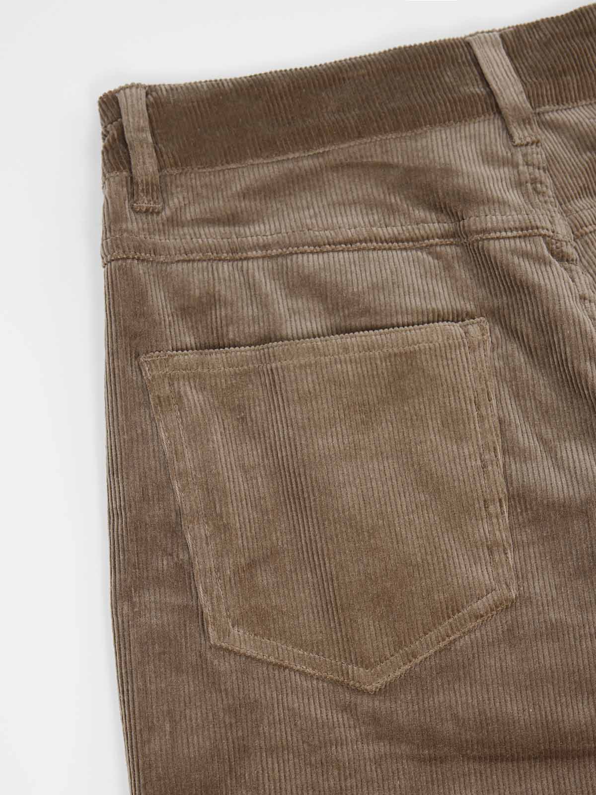 ASOBIO Corduroy Straight-Leg Cropped Pants