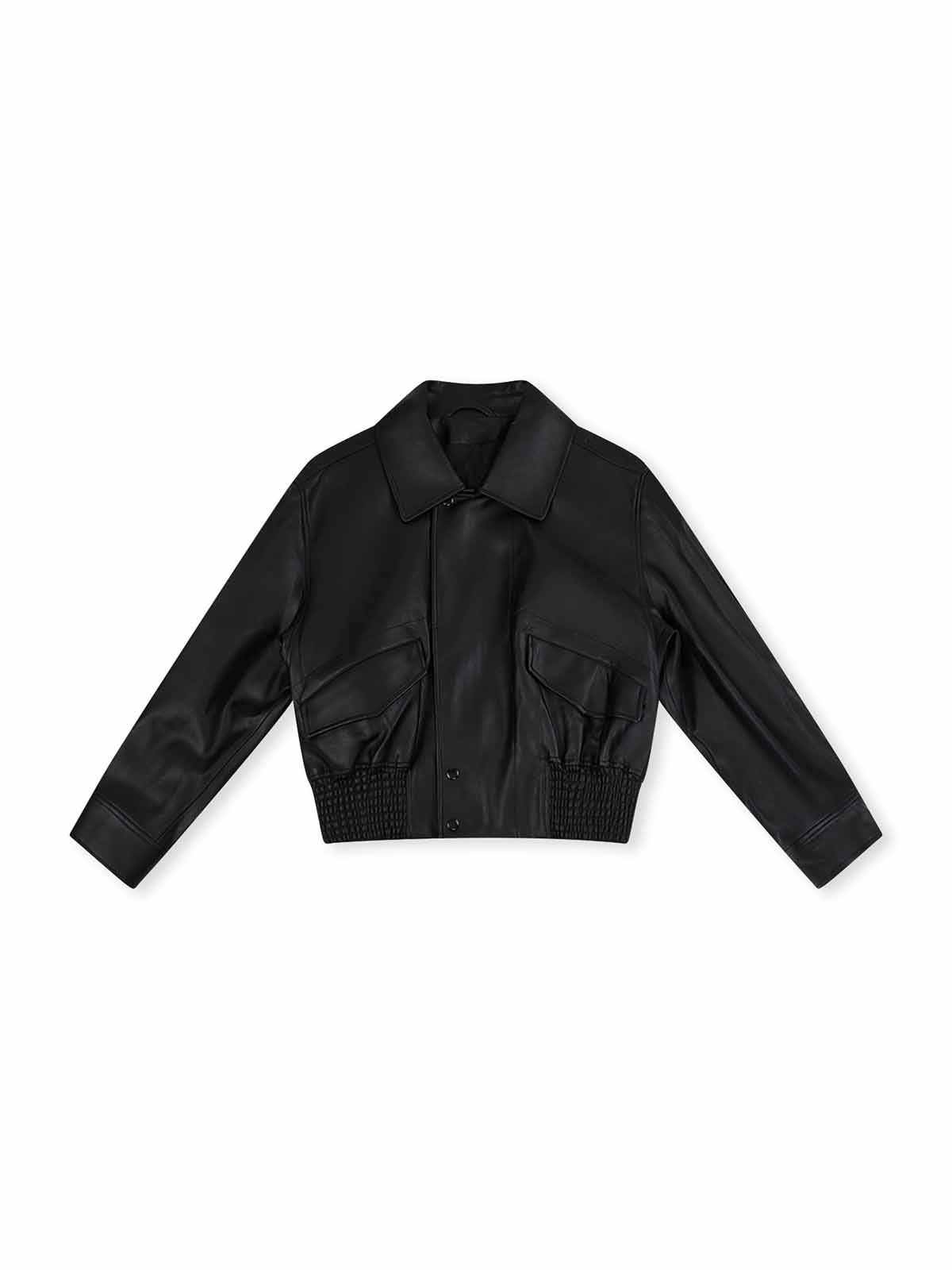 ASOBIO Flap-Pocket Leather Jacket