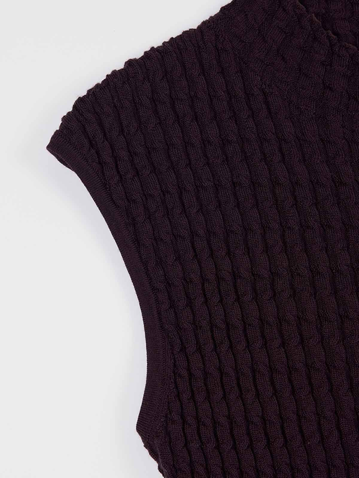 ASOBIO 100% Wool Textured Mockneck Top