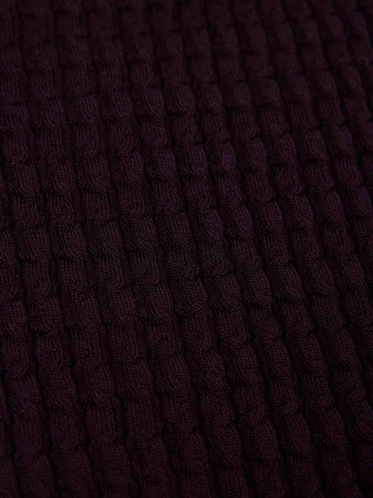 ASOBIO 100% Wool Textured Mockneck Top