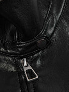 ASOBIO Faux Leather Collared Vest
