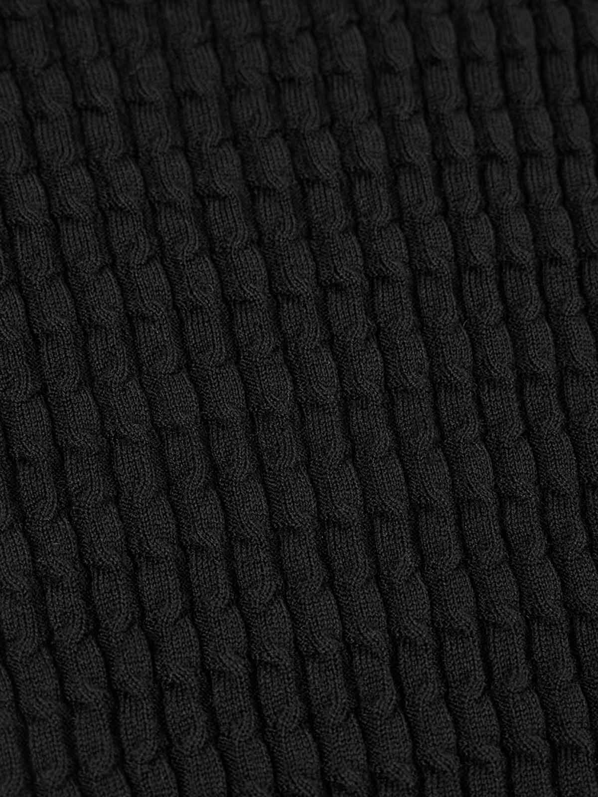 ASOBIO 100% Wool Textured Mockneck Top