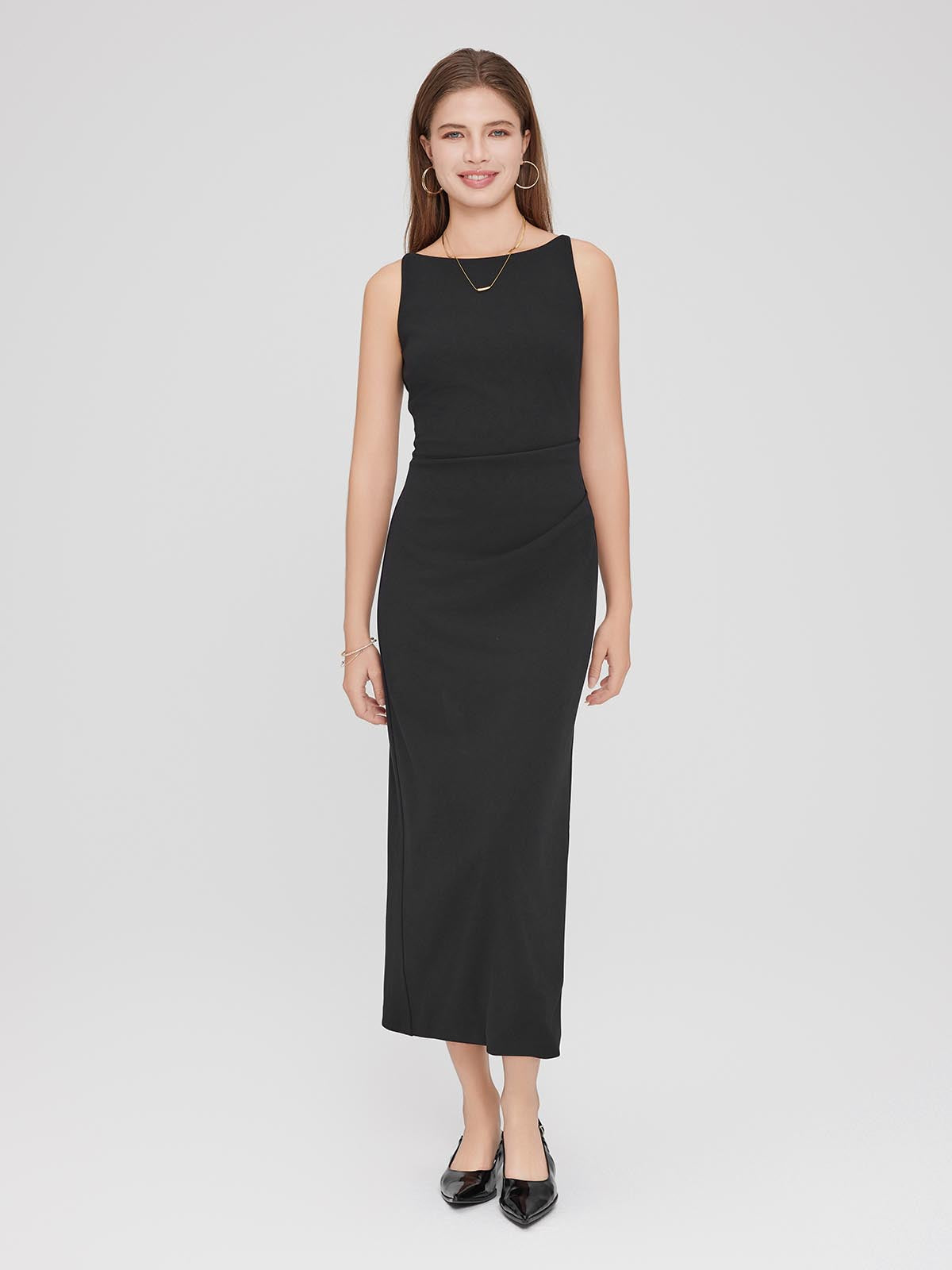 ASOBIO Tuck Midi Dress