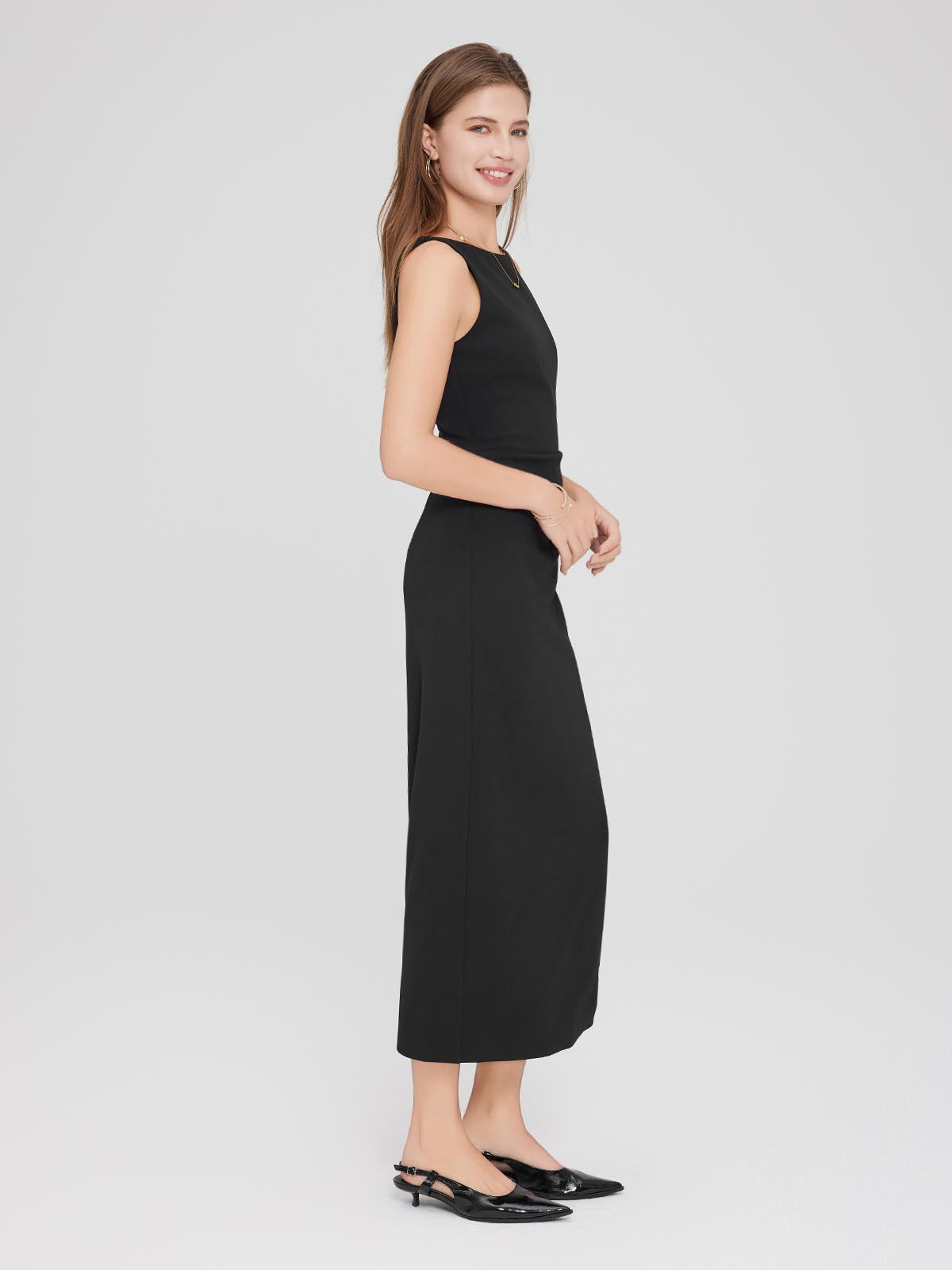 ASOBIO Tuck Midi Dress
