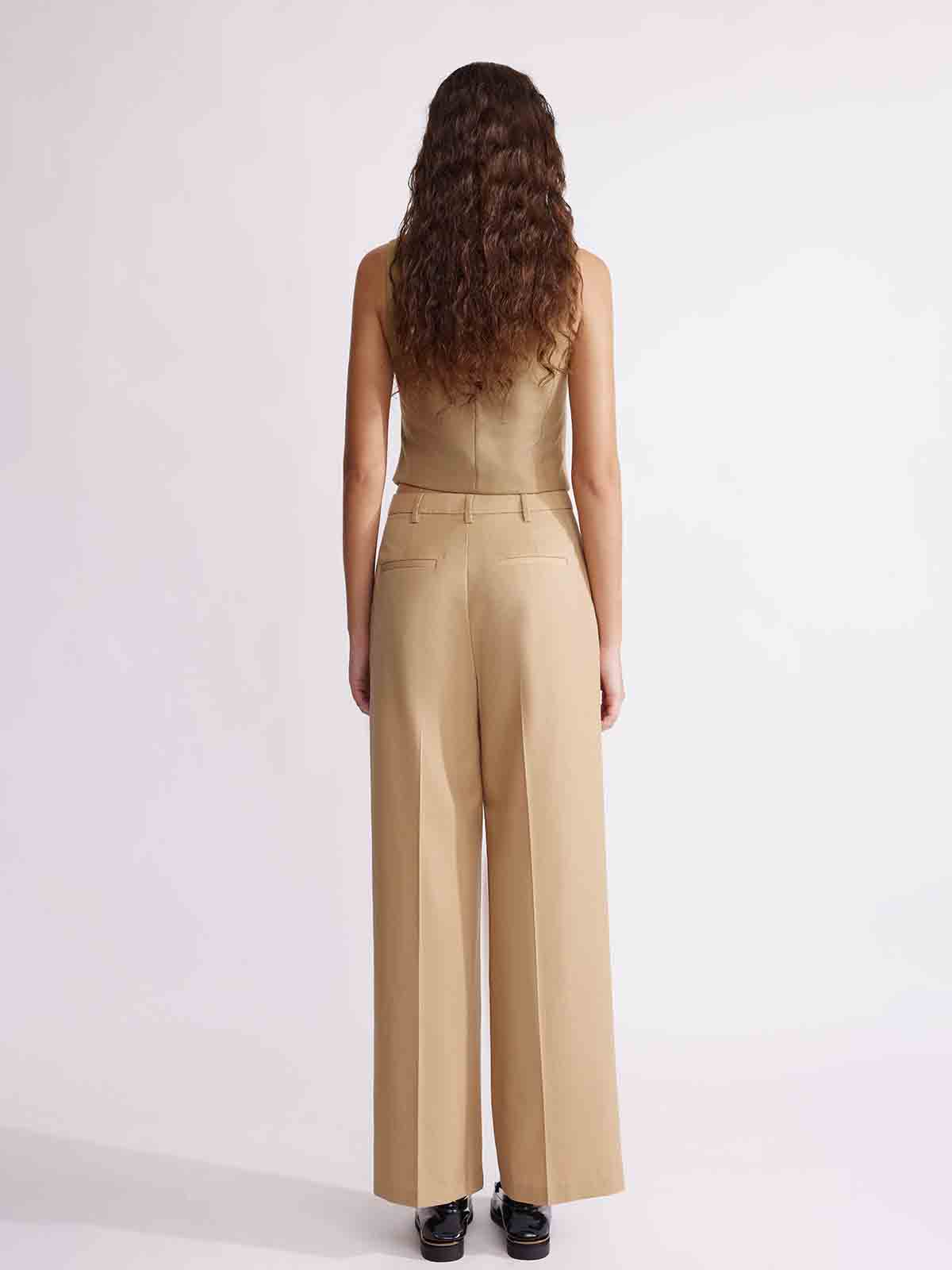 ASOBIO Tailored Wool Blend V-Neck Vest