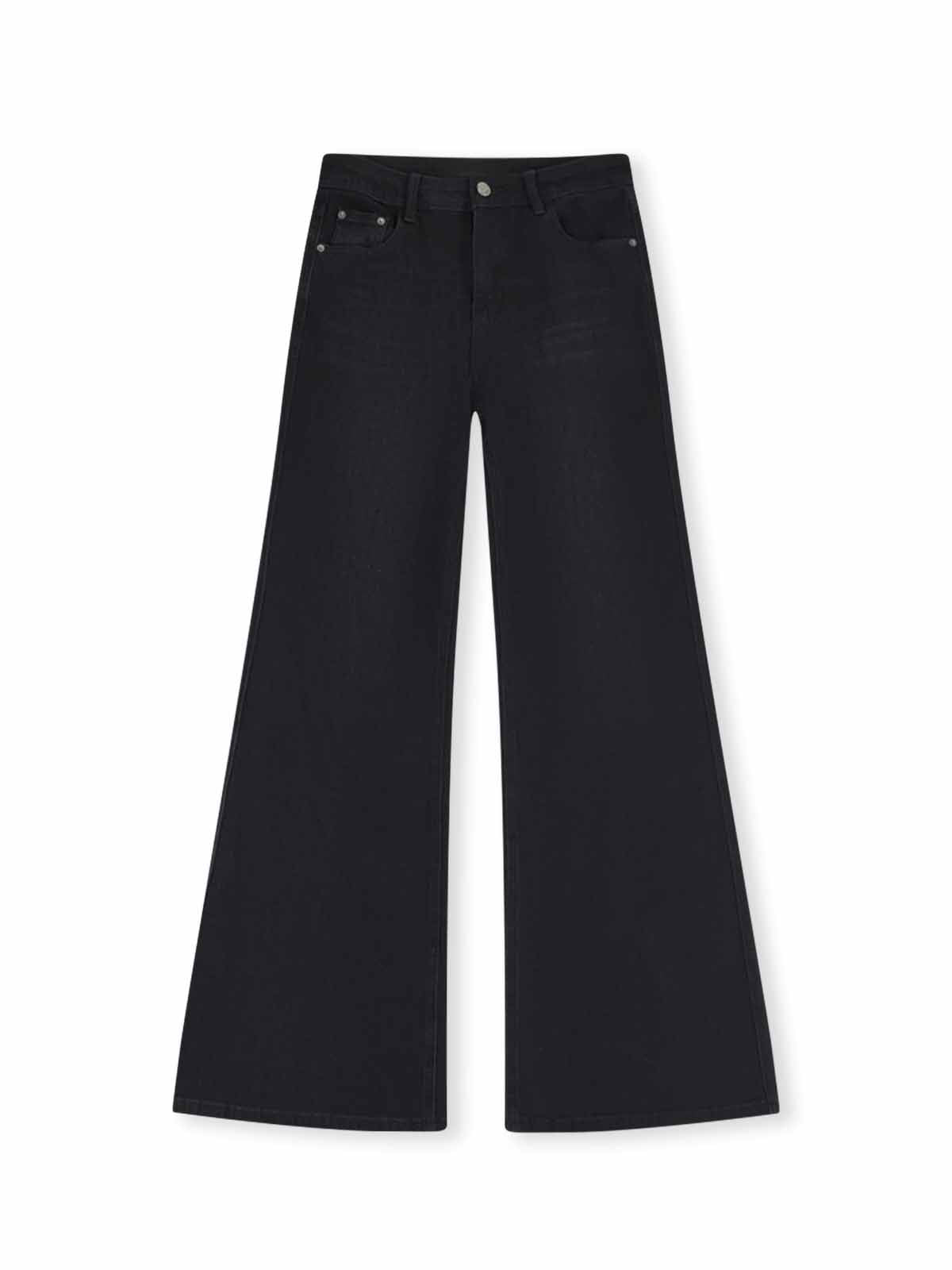 ASOBIO Mid-High Waist Flared Skinny Jeans